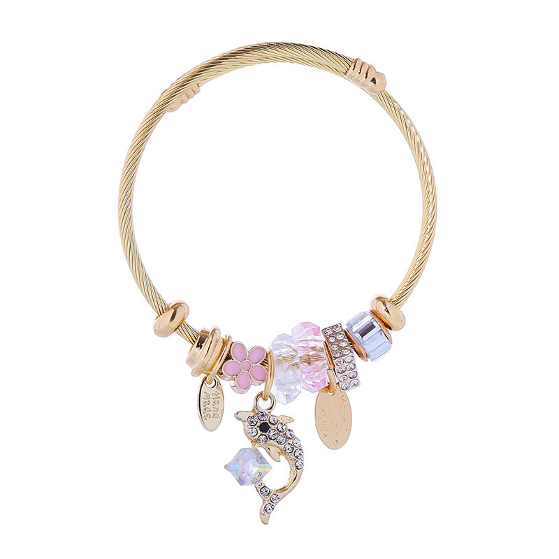 New Stainless Steel Alloy Gold Bracelet Pendant