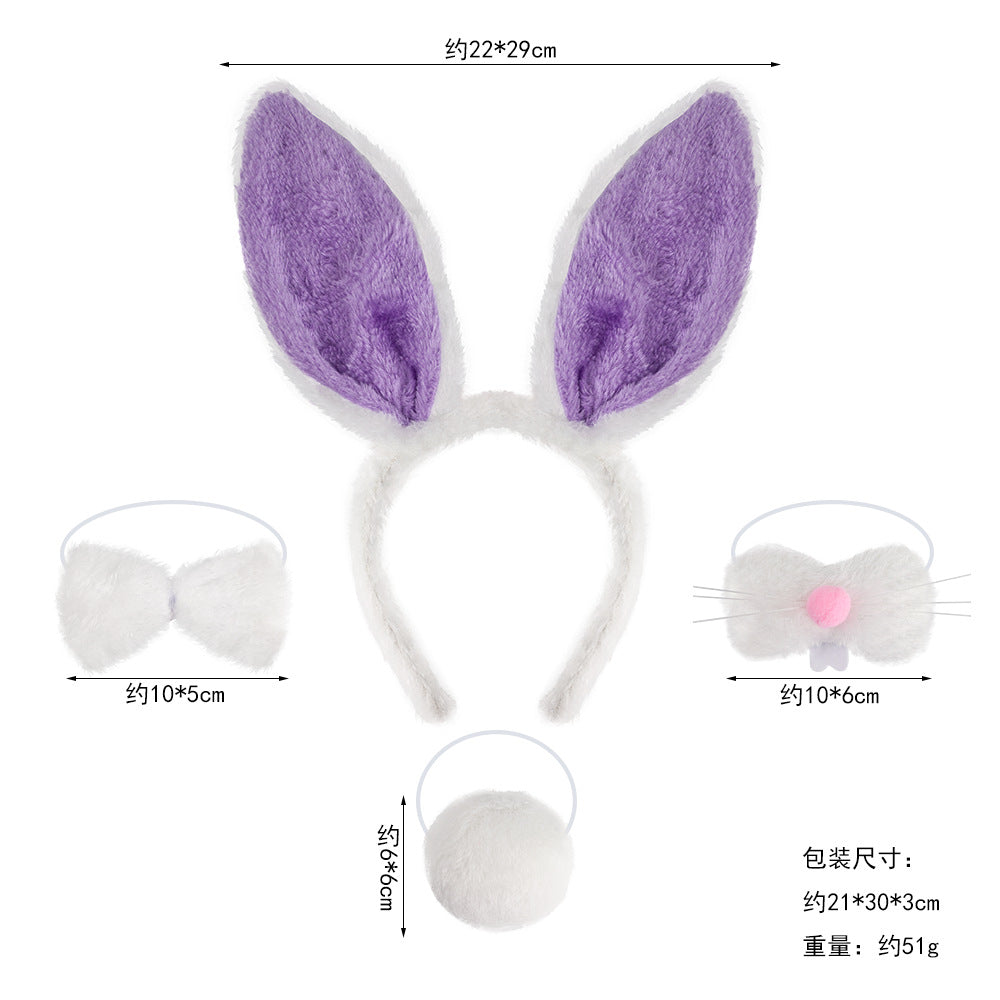 Wholesale Halloween Women Children's Performance Props Easter Cute Plush Rabbit Ear Headwear