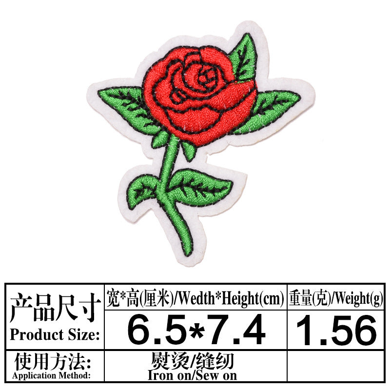 Wholesale Twill Flower Embroidery Patches DIY Sewing Craft Supply For Clothing Decoration