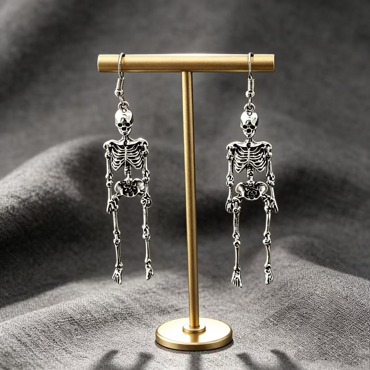 Wholesale Gothic Punk  Earrings Dark Bat Skeleton Pumpkin  Design Electroplated Alloy Stylish Party Gift