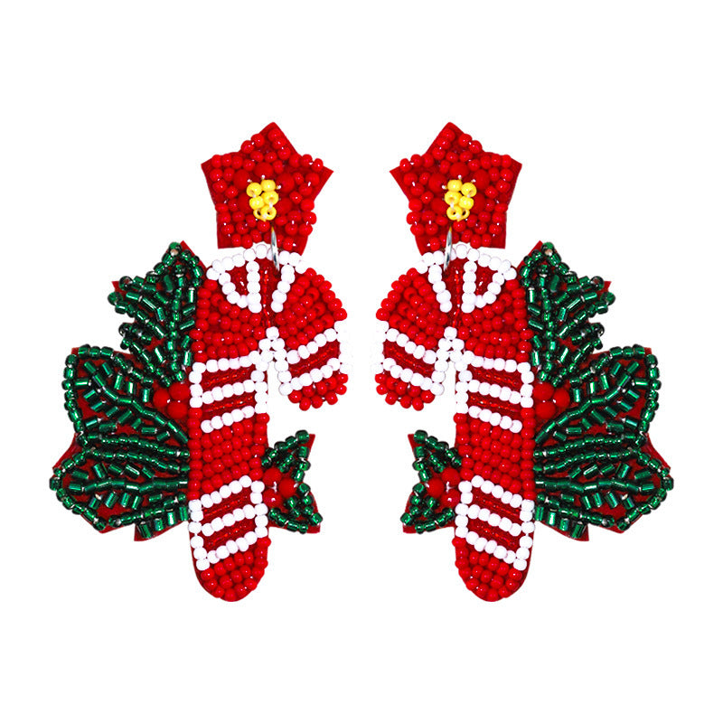 Wholesale Christmas Handmade Rice Bead Earrings