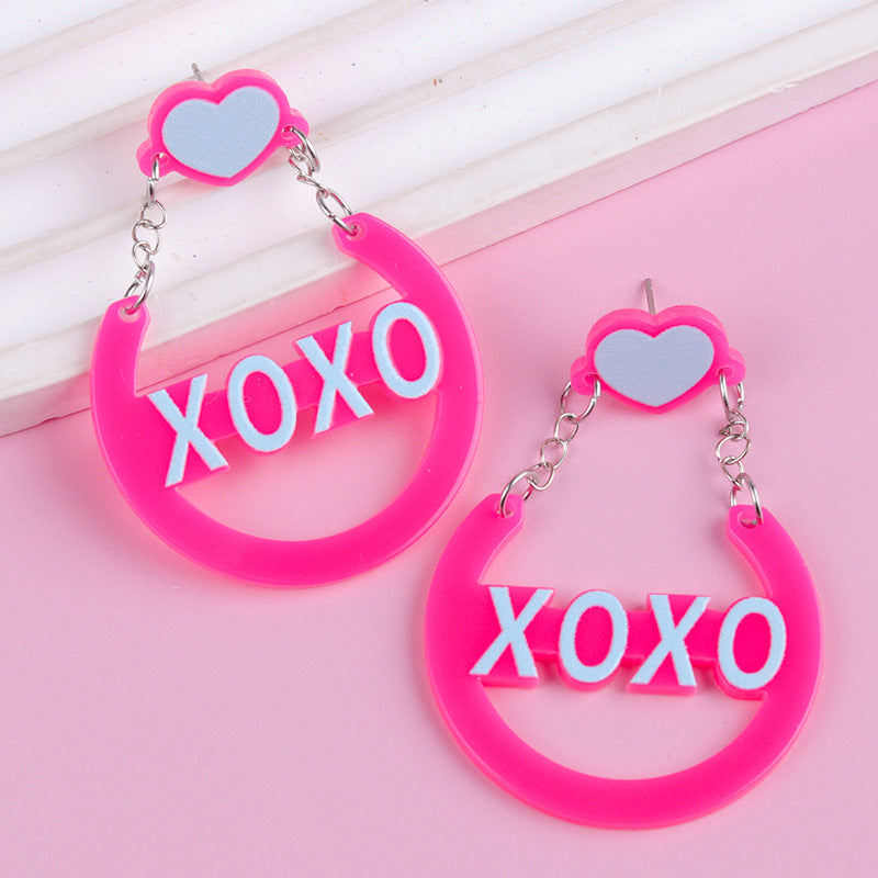 Wholesale Valentine' s Day love Acrylic Earrings