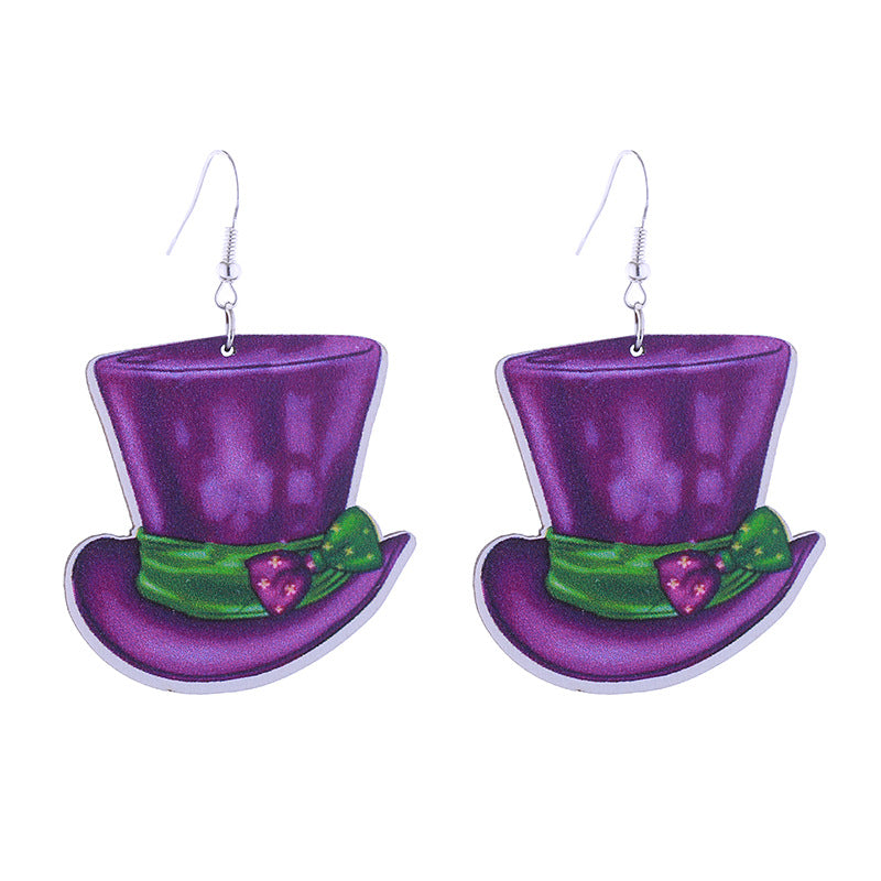 Wholesale Colorful Carnival Crocodile Lobster Crown Mask Wooden  Mardi Gras Earrings