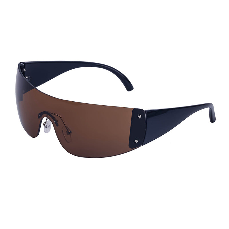 Wholesale Y2K Pentagram Frameless Riding PC Sunglasses