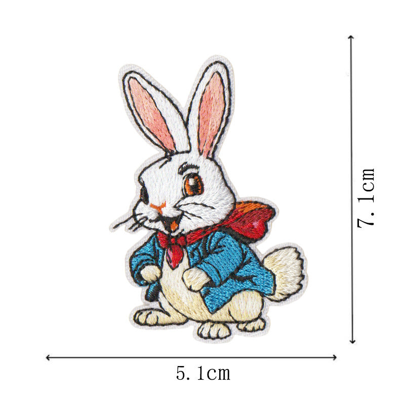 Wholesale Cute Cartoon Rabbit Embroidered Patch Set 9 Pieces Polyester Cotton Decorative Accent For Coats Bags Hats Boutique Resale