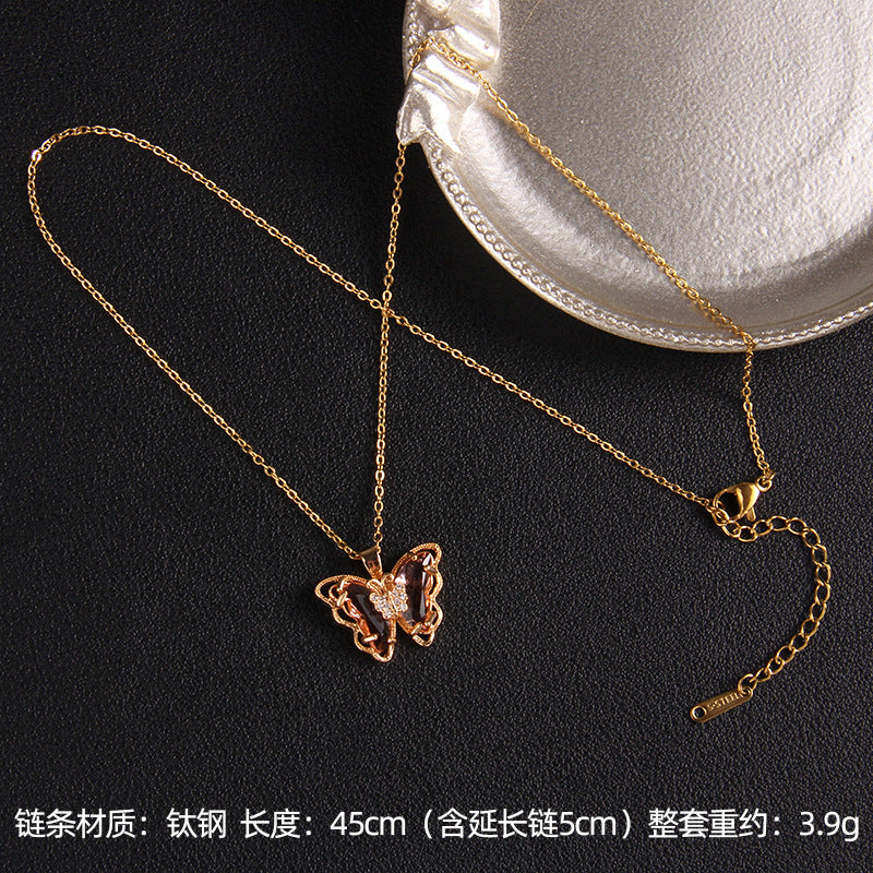 Wholesale Butterfly Necklace All-match Mori Niche Design Pendant