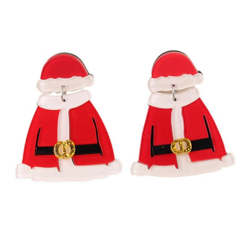 Wholesale Christmas Creative cartoon  clothes snowman earrings