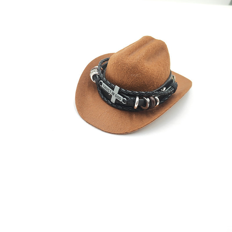 Wholesale Gentleman Cowboy Hat Mini Doll Accessories