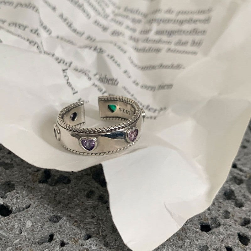 Wholesale Dopamine Love Colored Zircon Open Ring