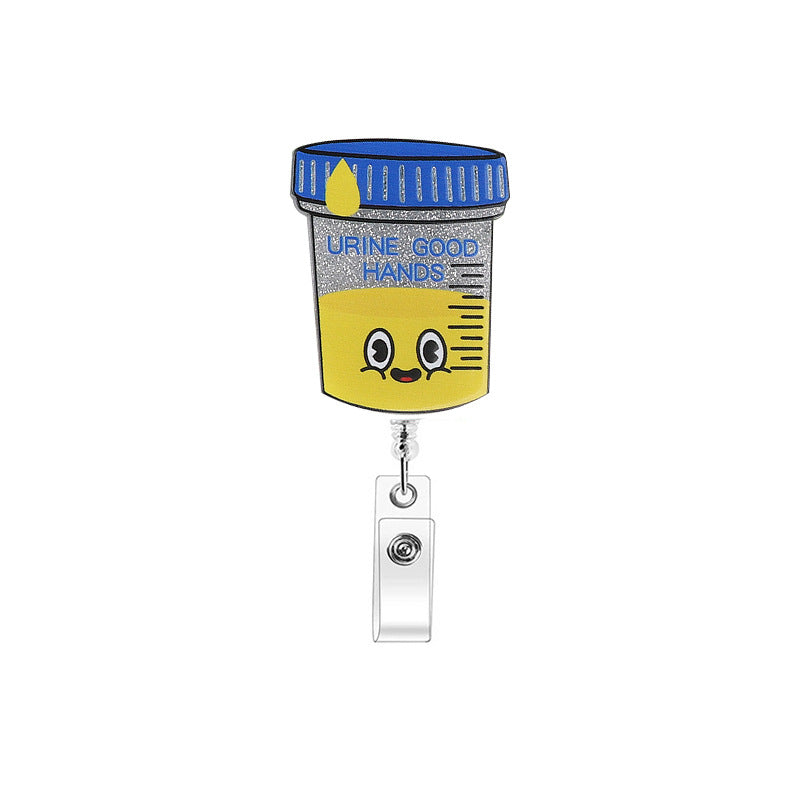 Wholesale Apple Acrylic Easy Pull ID Retractable Keychain