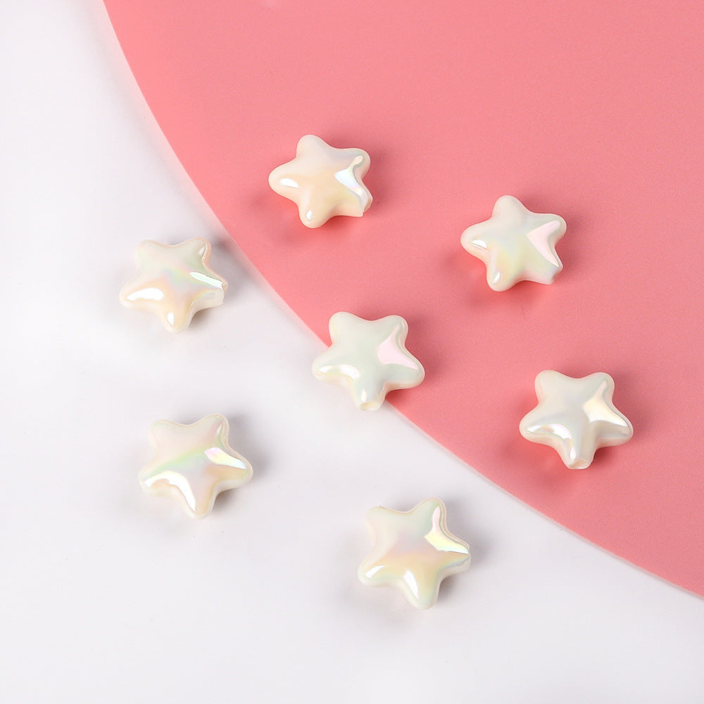 Wholesale 10pcs Cute Star Five-Pointed Star DIY Acrylic Beads Colorful Versatile Accessories