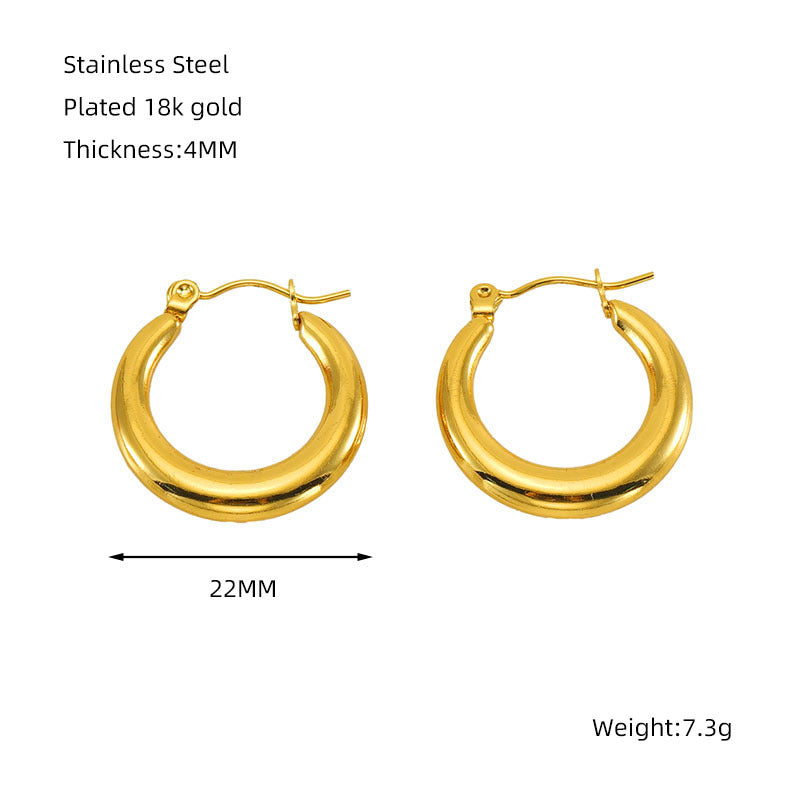 Wholesale titanium steel geometric 18K gold-plated earrings