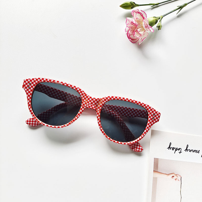 Wholesale Striped Cat Eye PC Small Frame Sunglasses