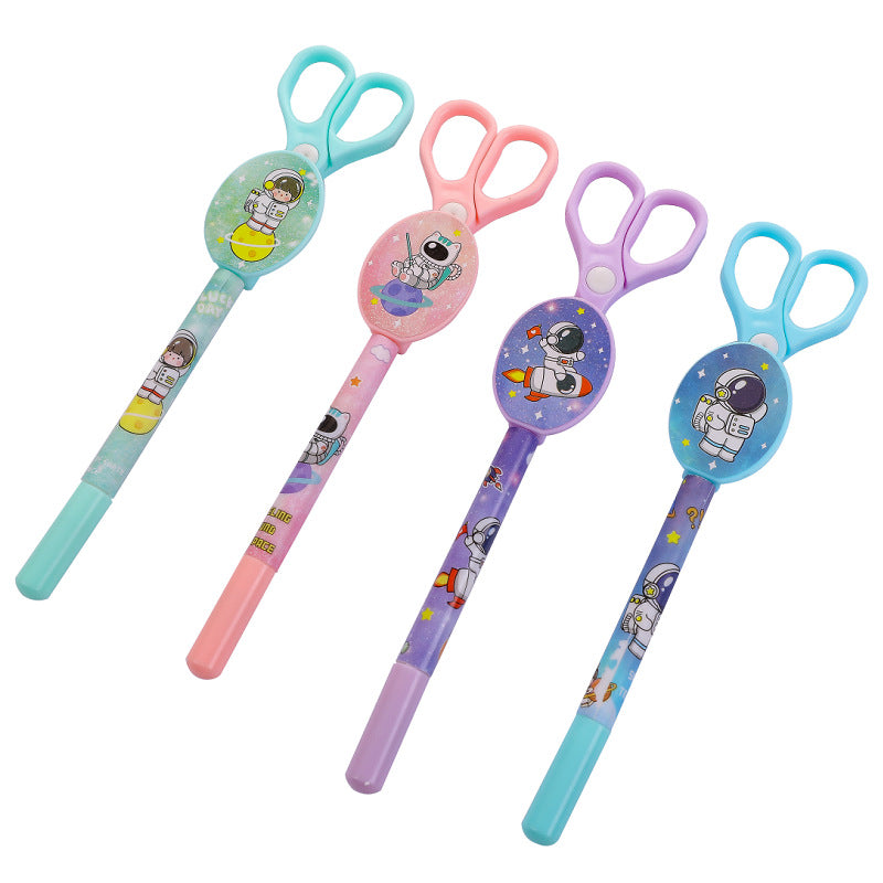 Wholesale Plastic Spaceman Scissors Gel Pen
