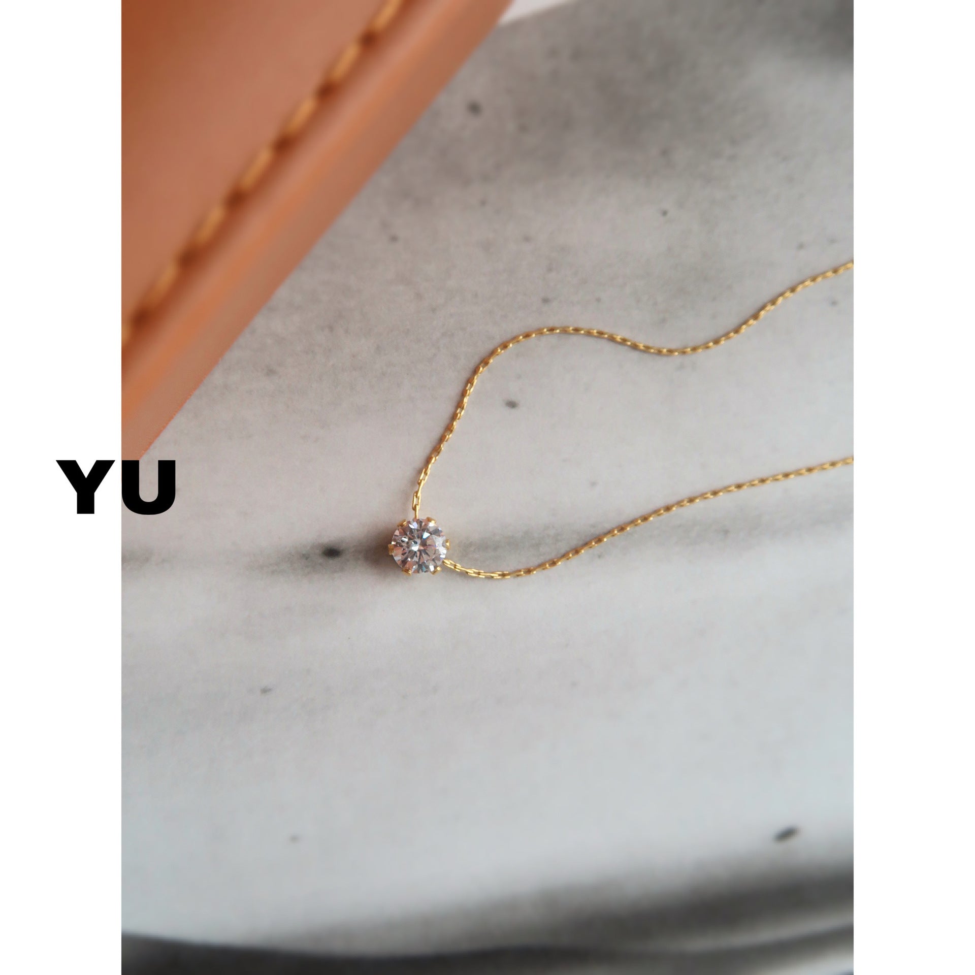 Wholesale Titanium Steel Electroplated 18K Zircon Necklace