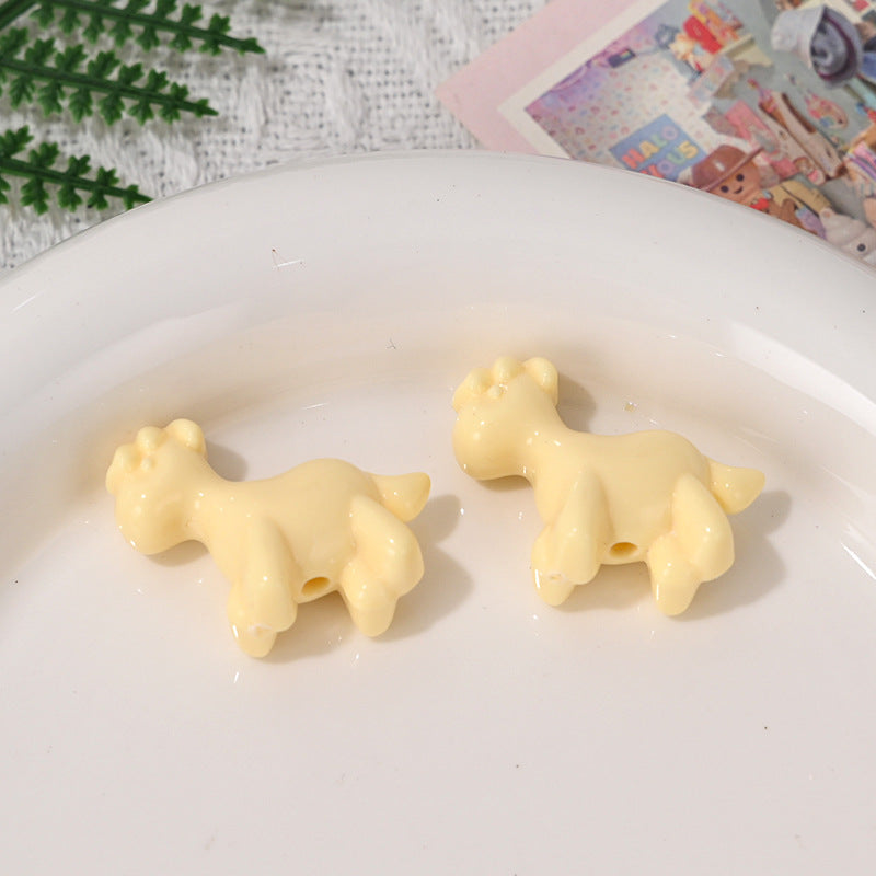 Wholesale 10pcs/pack  Macaron colored foal animal beads Acrylic Beads