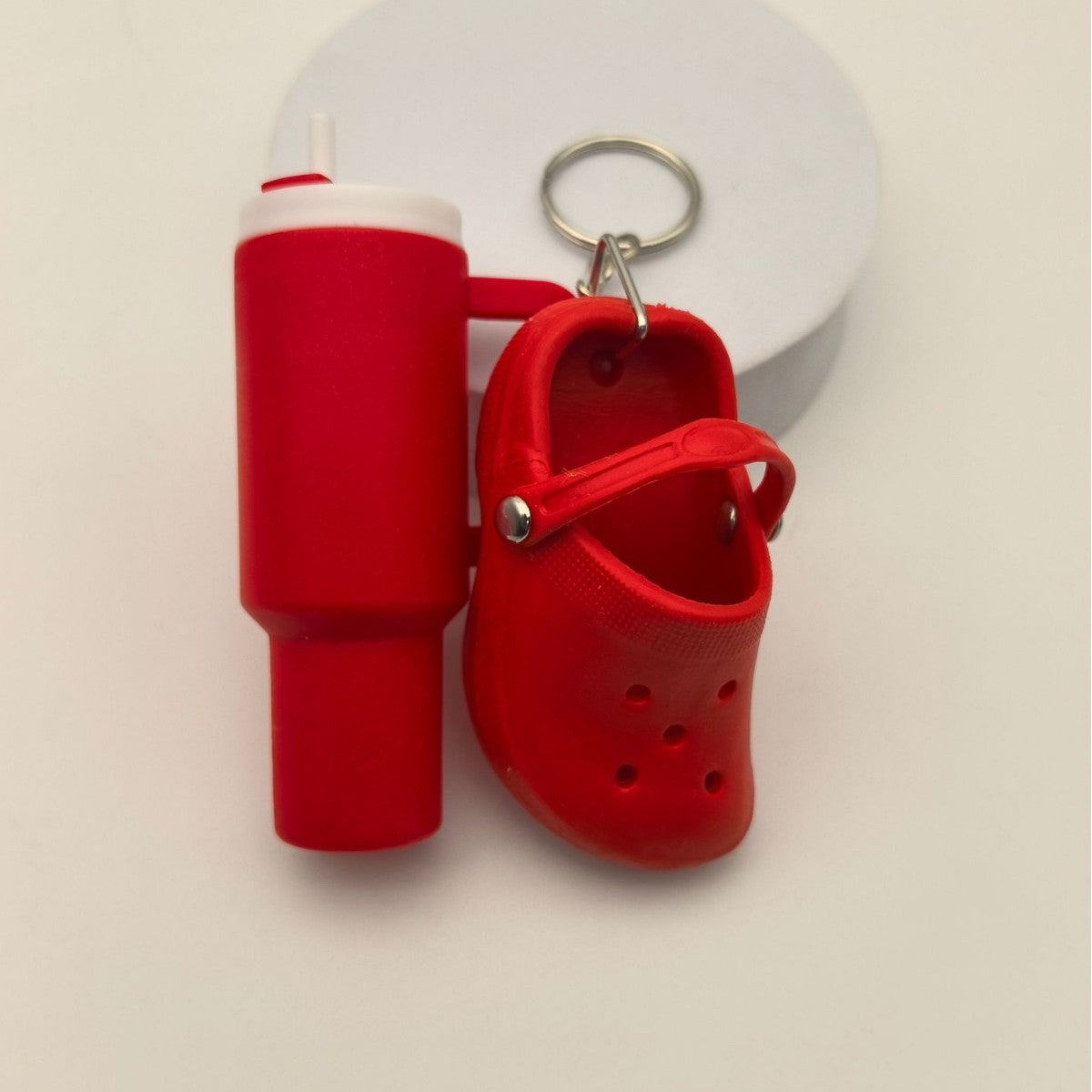 Wholesale New Ice Cup Keychain and Mini Hole Shoes Keychain Combination Pendant Set Can Wrap