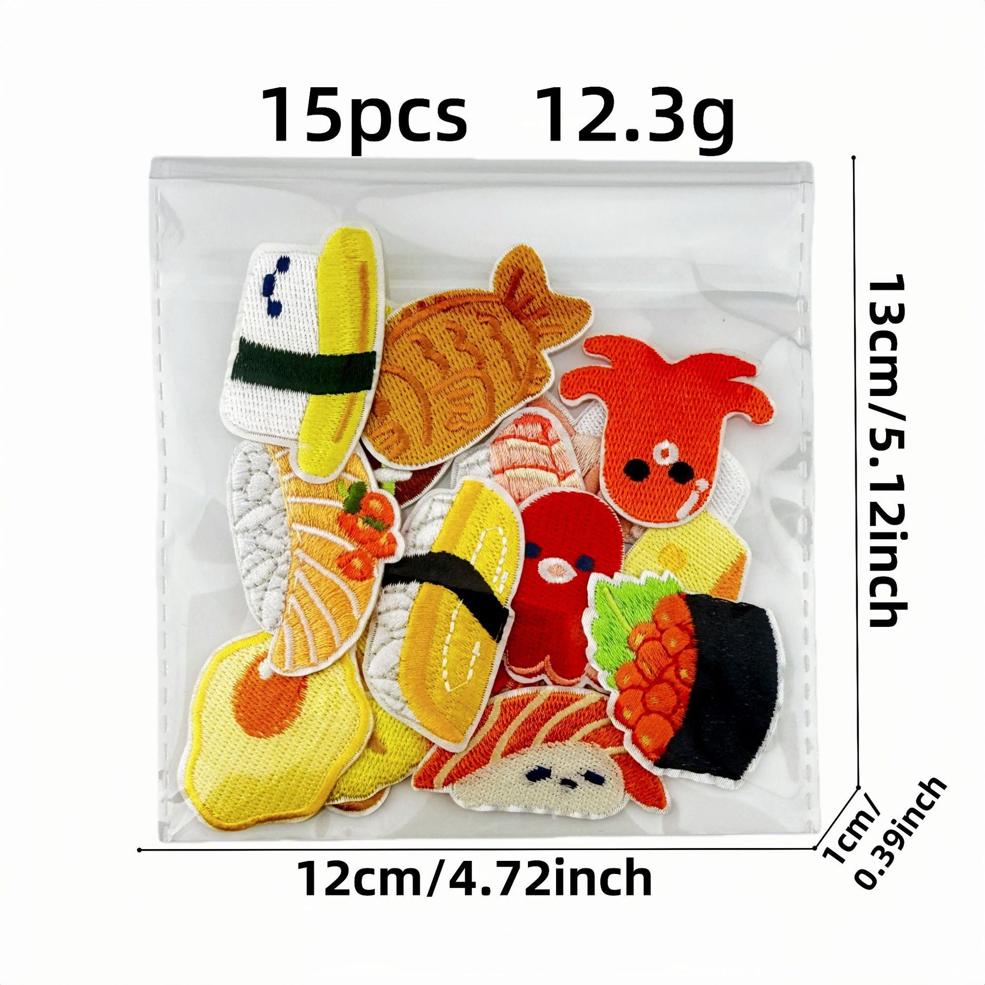 Wholesale Cartoon Salmon Sushi Iron On Embroidery Patch Fashion Decorative Clothing Accessory For DIY Craft And Party Gift Resale