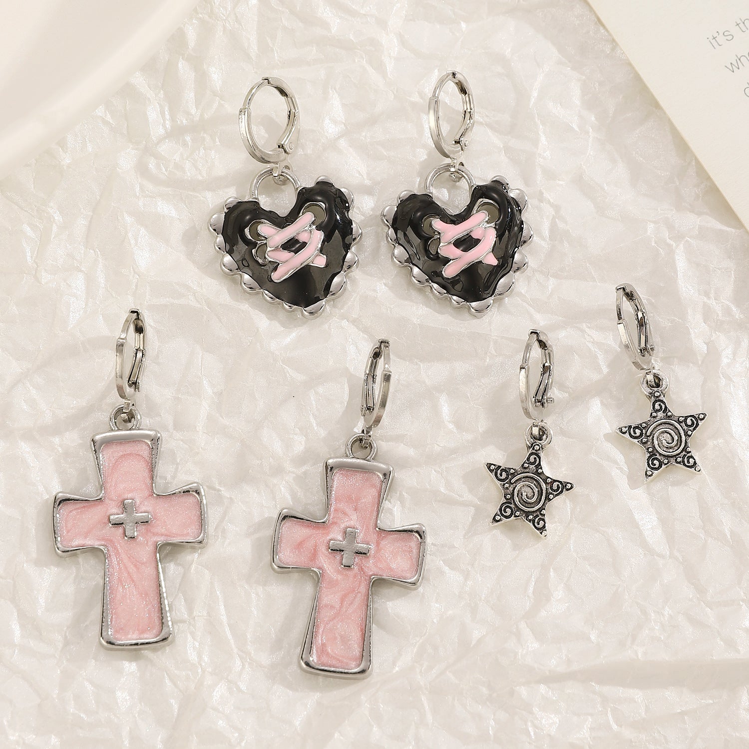 Wholesale Hip Hop Cross Mercury Earrings