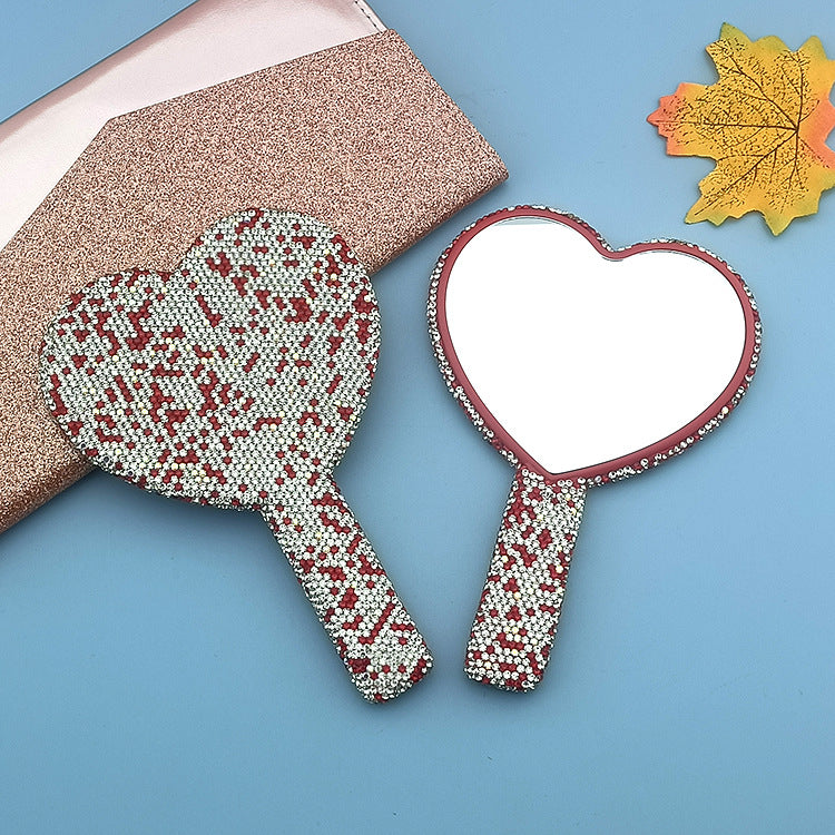 Wholesale of Valentine's Day Ceramic Clay with Diamond Handle Mirrors