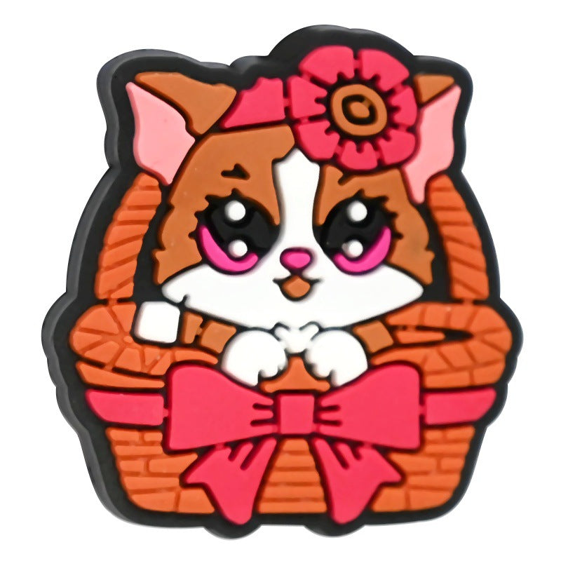 Wholesale Random 100pcs/pack Cute Cat Series DIY Beaded Charcoal