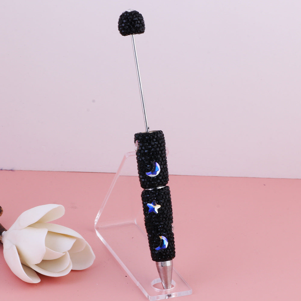 Wholesale  Live Hot Sale Colorful Star Star Moon Zircon Diamond Pen Ceramic Mud Full Diamond Beaded Pen DIY Beaded Accessories