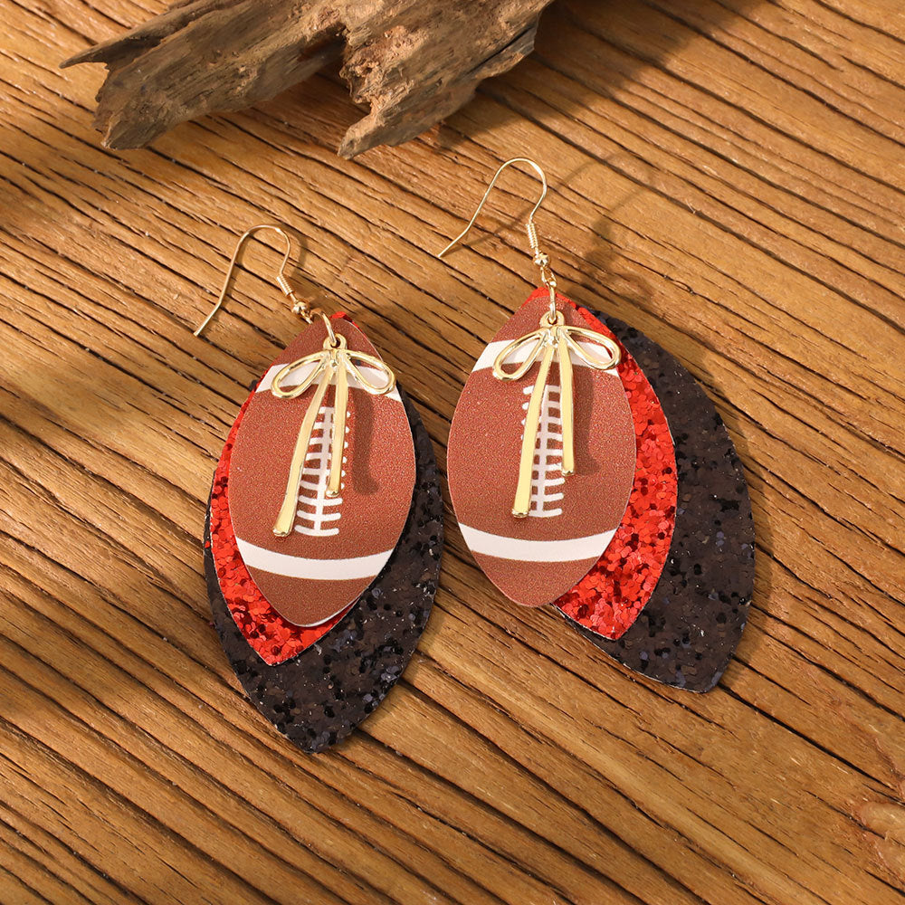 Wholesale Sports Elements Rugby Earrings