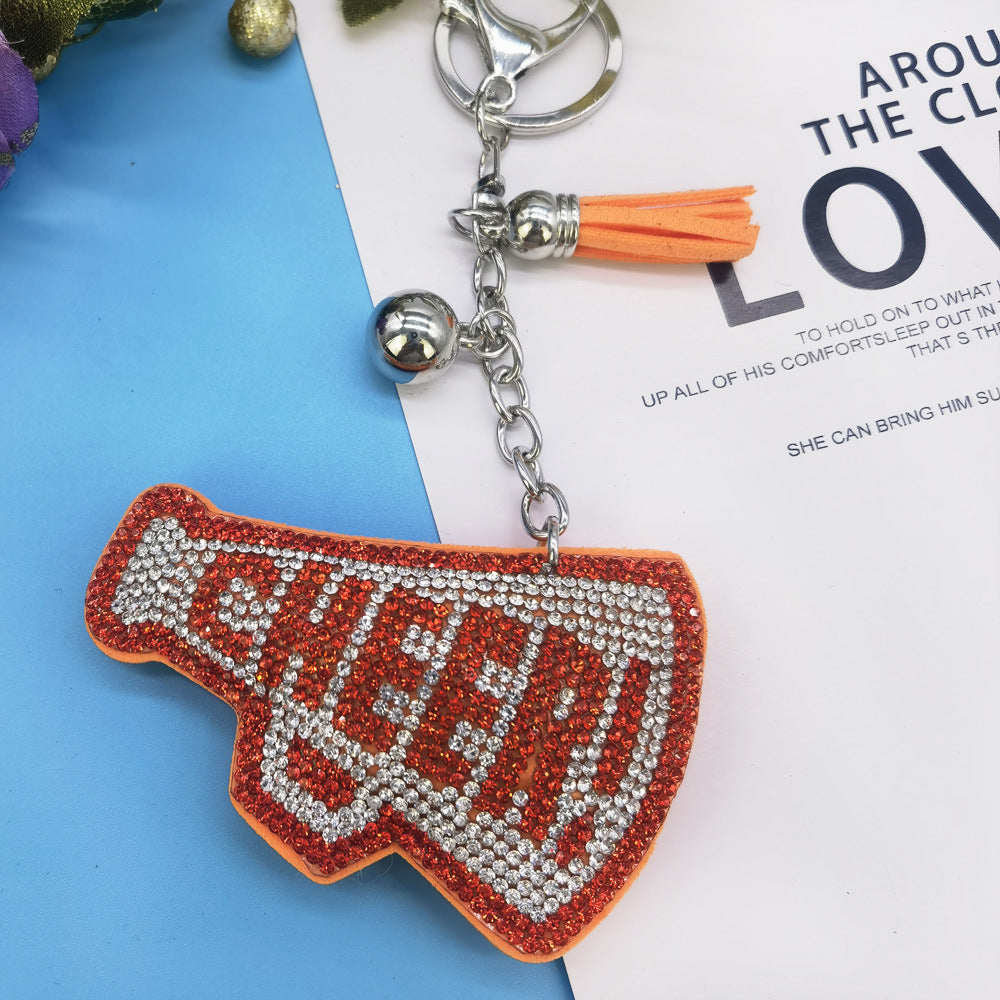 Wholesale 4pcs diamond-encrusted English letter CHEER key chain