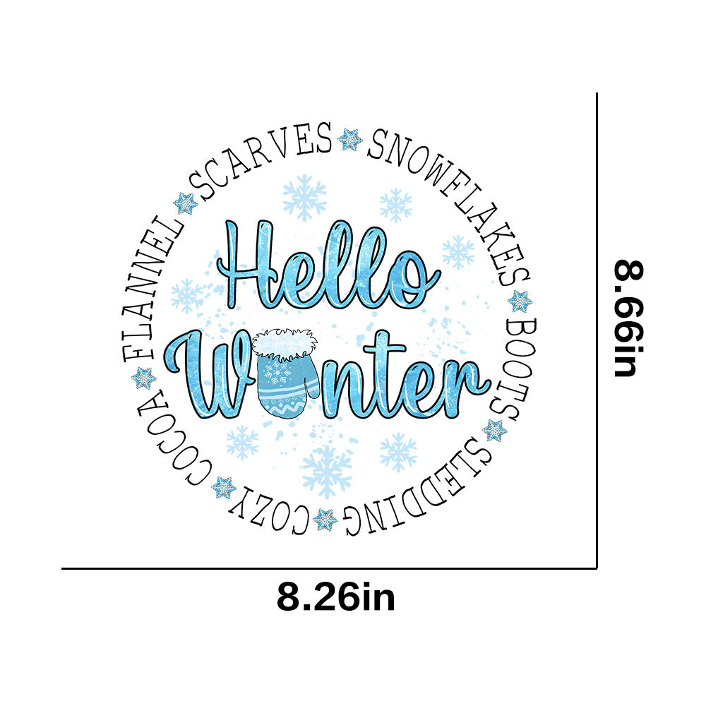 Wholesale 10pcs/pack Winter snowflake white ink heat transfer sticker for clothing  UV DTF ready-to-use transfer stickers