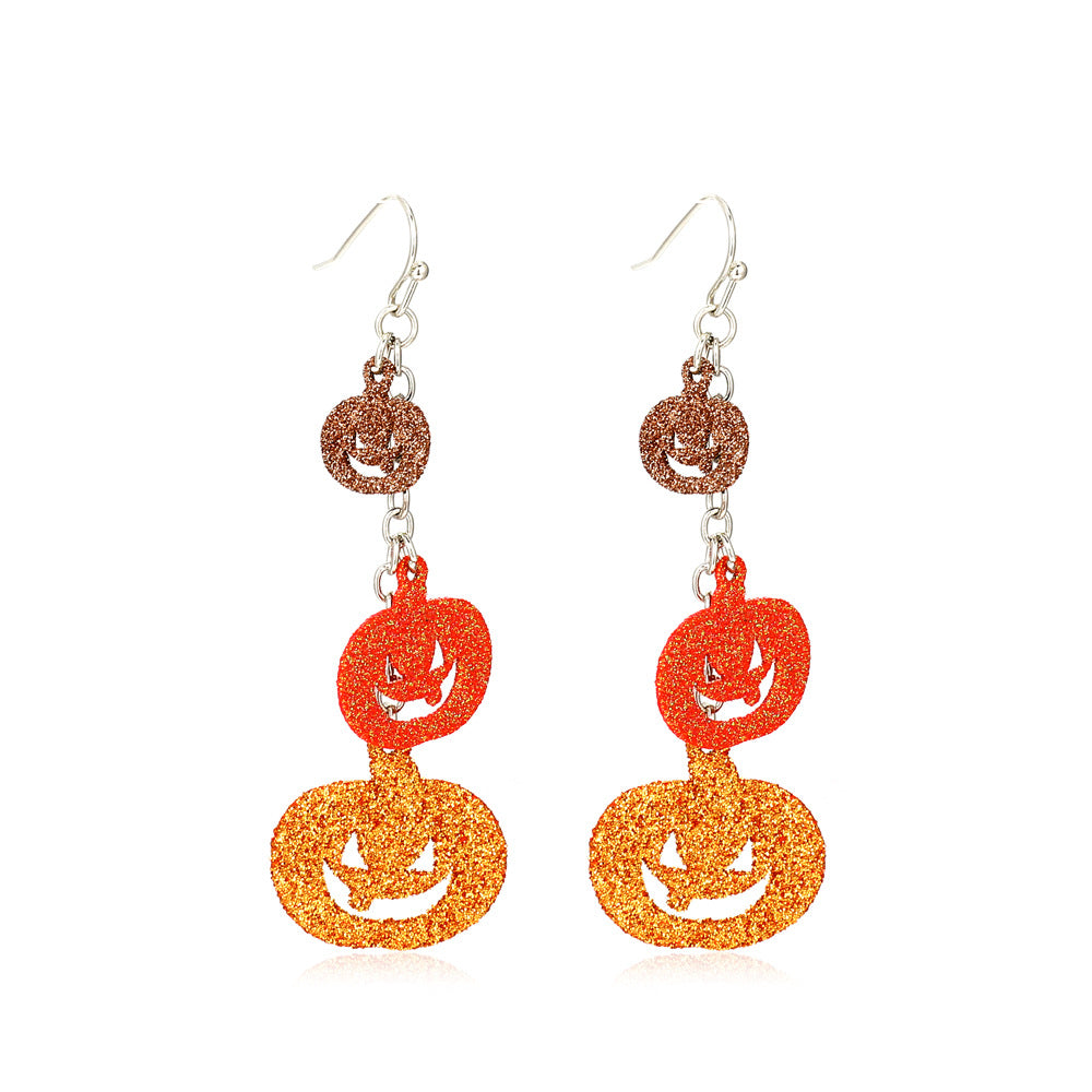 Wholesale Halloween Series Funny Spider Skull Earrings