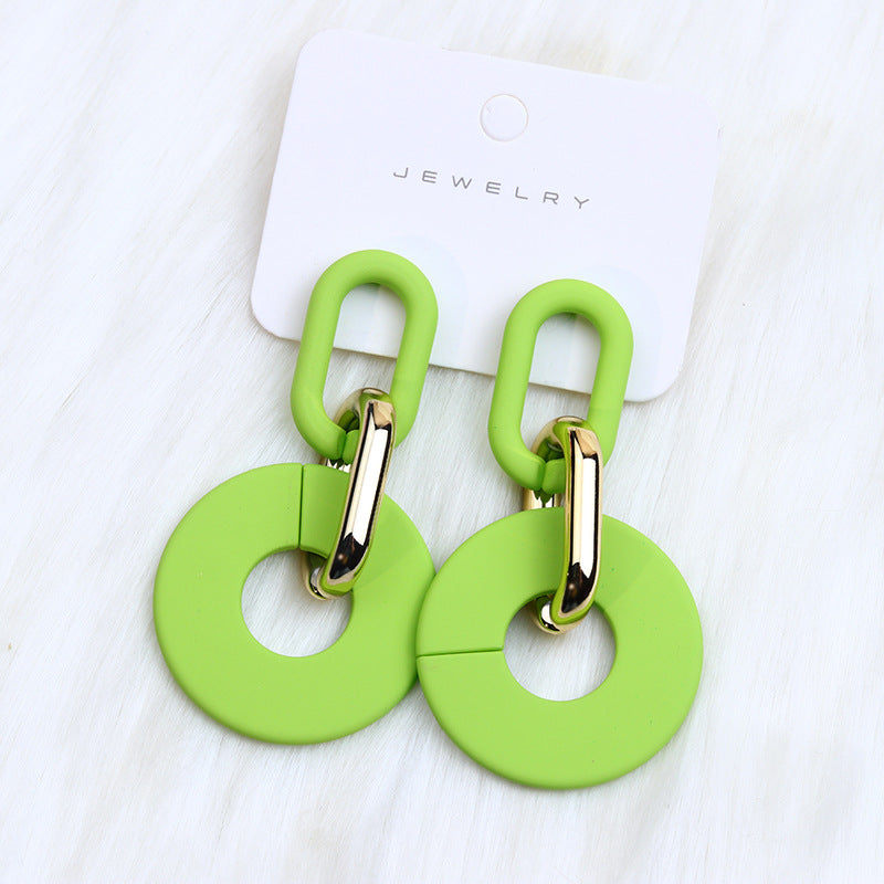 Wholesale Round Hollow Spray Painted Acrylic Earrings