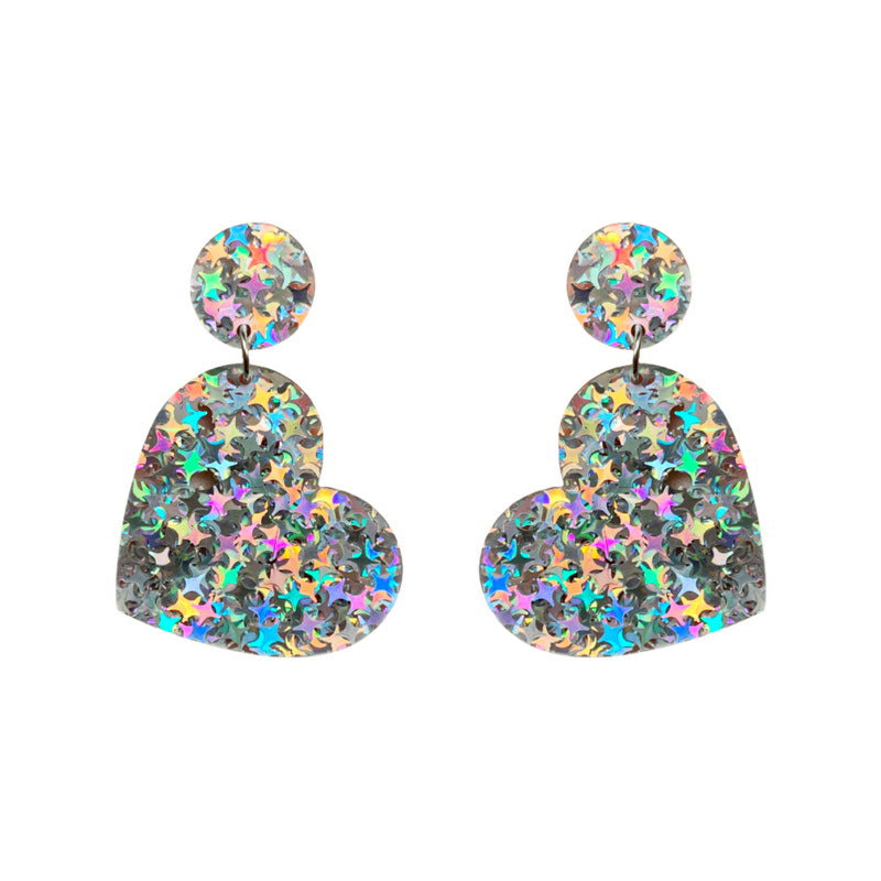 Wholesale Valentine's Day Geometric Rectangular Trapezoid Love Acrylic Stud Earrings