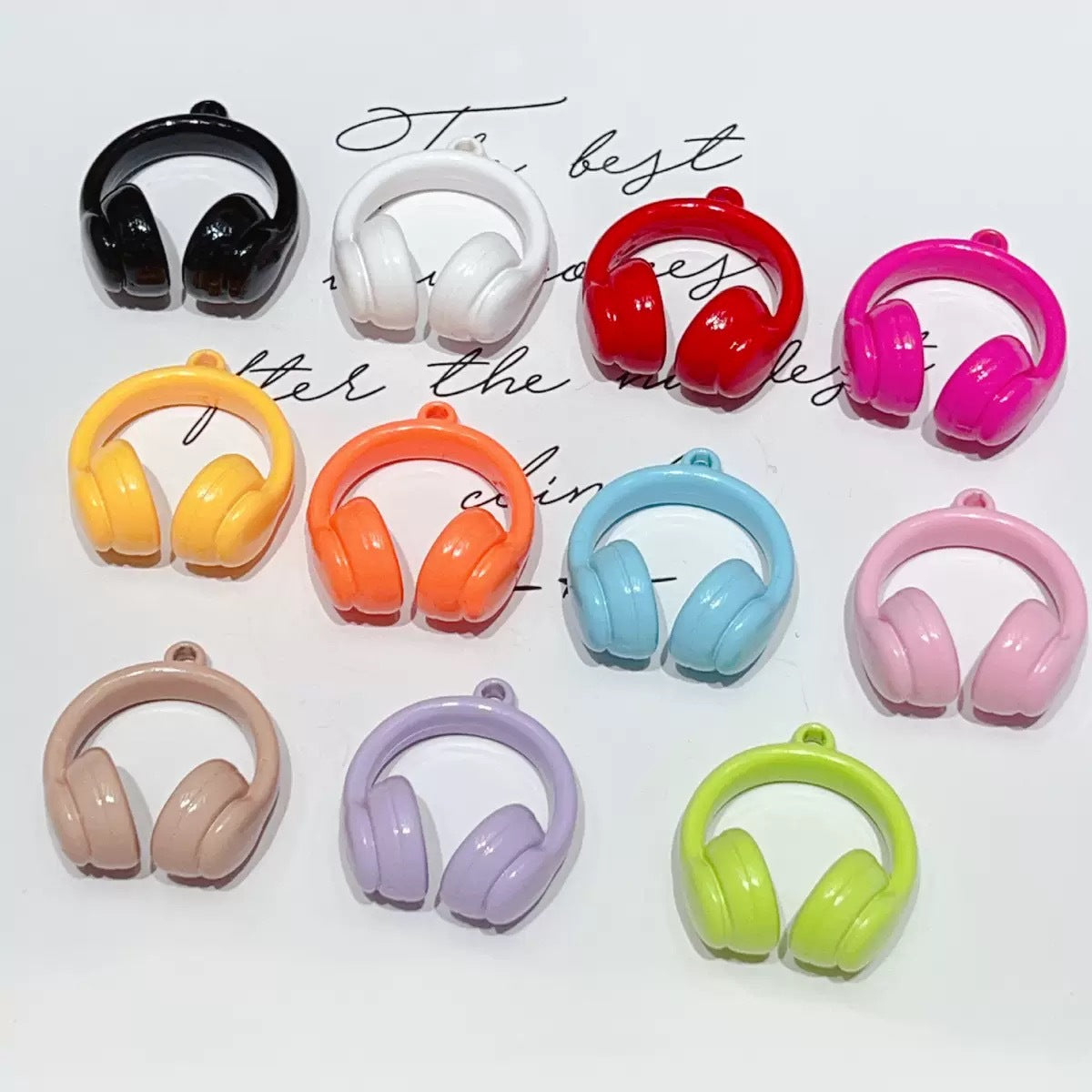 Wholesale  Color-Plated Stereo Headphone Keychain School Bag Pendant  C Pendant