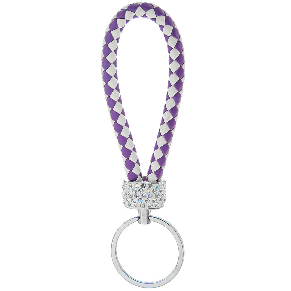 Wholesale Braided Color Leather Rope Keychain