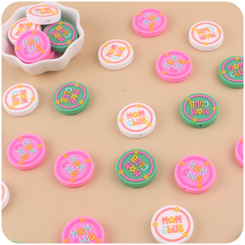 Wholesale Cartoon Round Silicone Teether Creative DIY Focal Beads