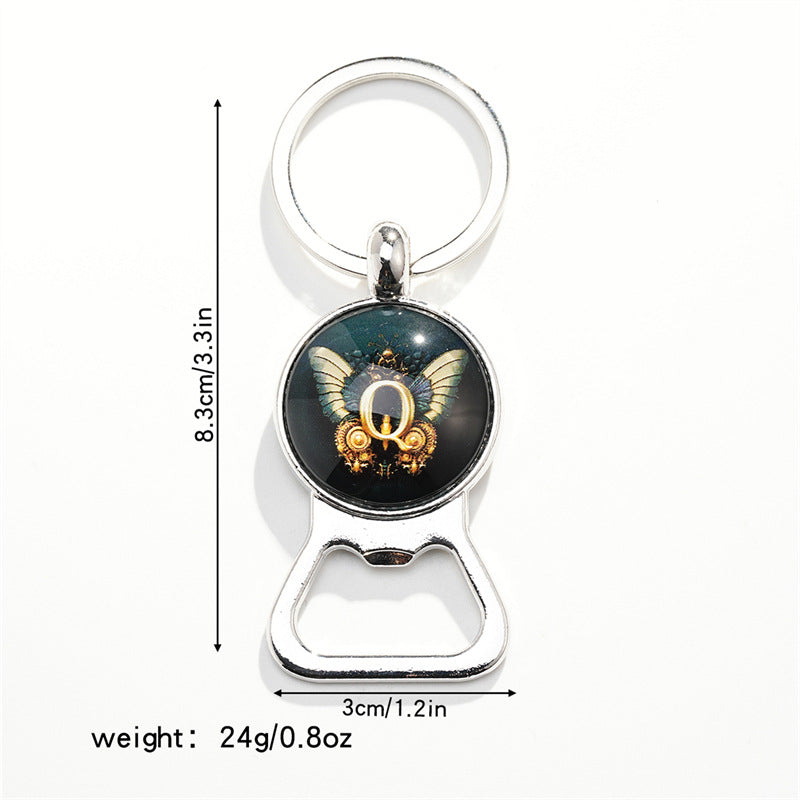 Wholesale Letter Butterfly Bottle Opener Time Gem Keychain
