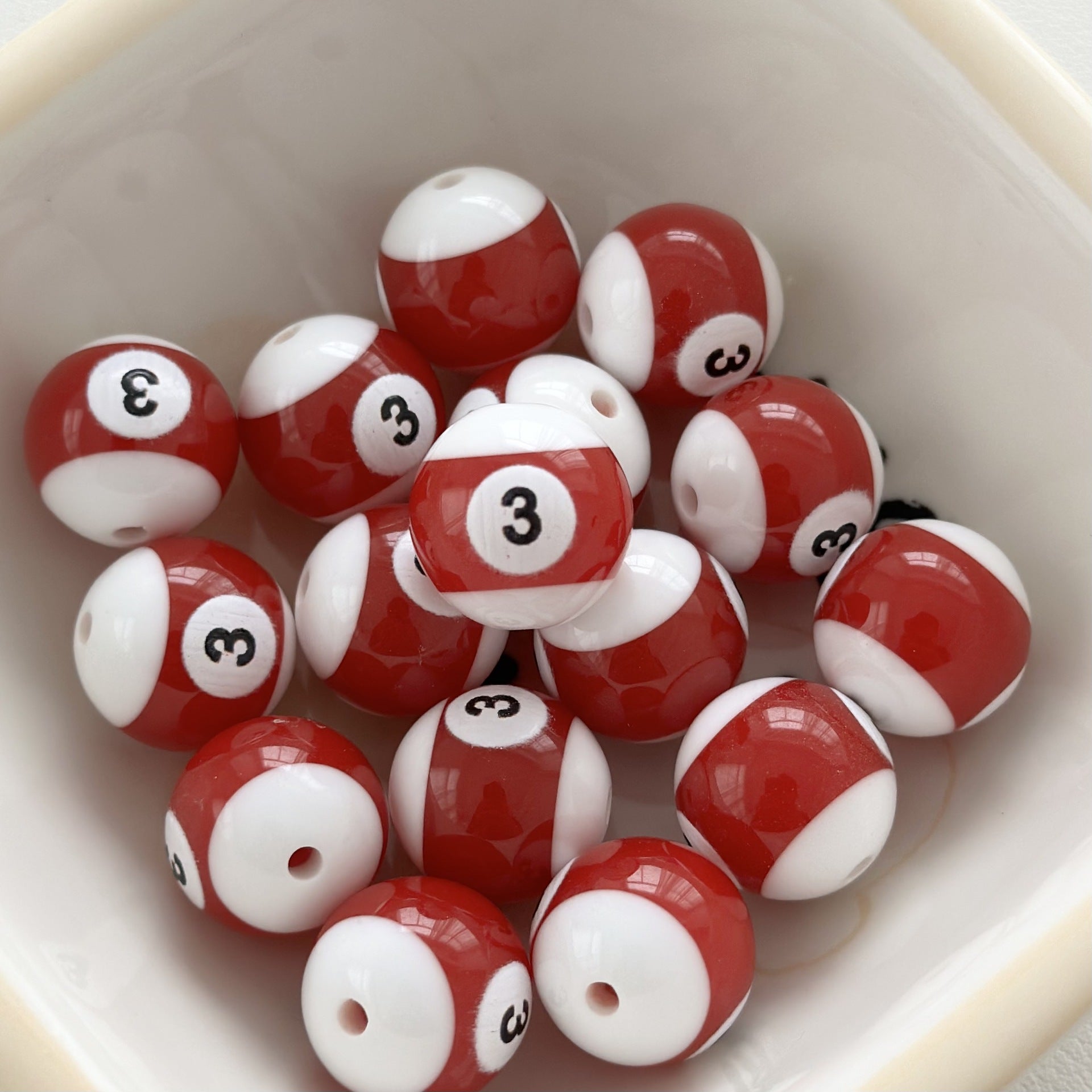 Wholesale 10PCS Billiard Beads Resin Beads Diy Beads