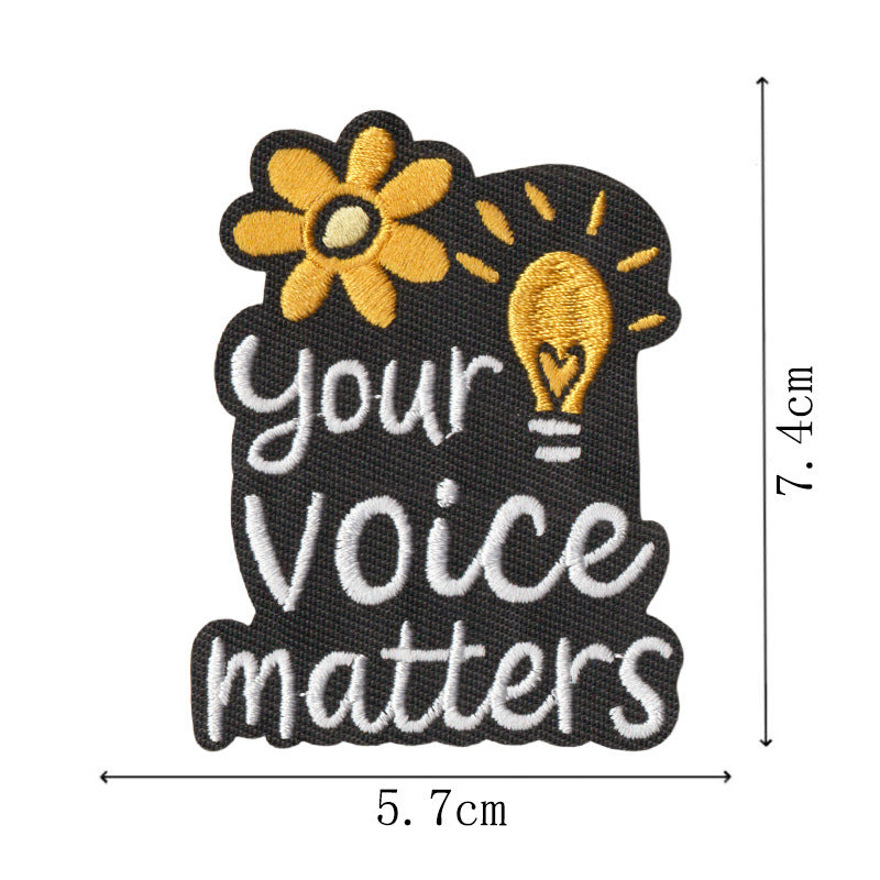 Wholesale Trendy Iron On Embroidered Alphabet Patch Set Of 9 Black Background For Clothing Towel DIY Decorative
