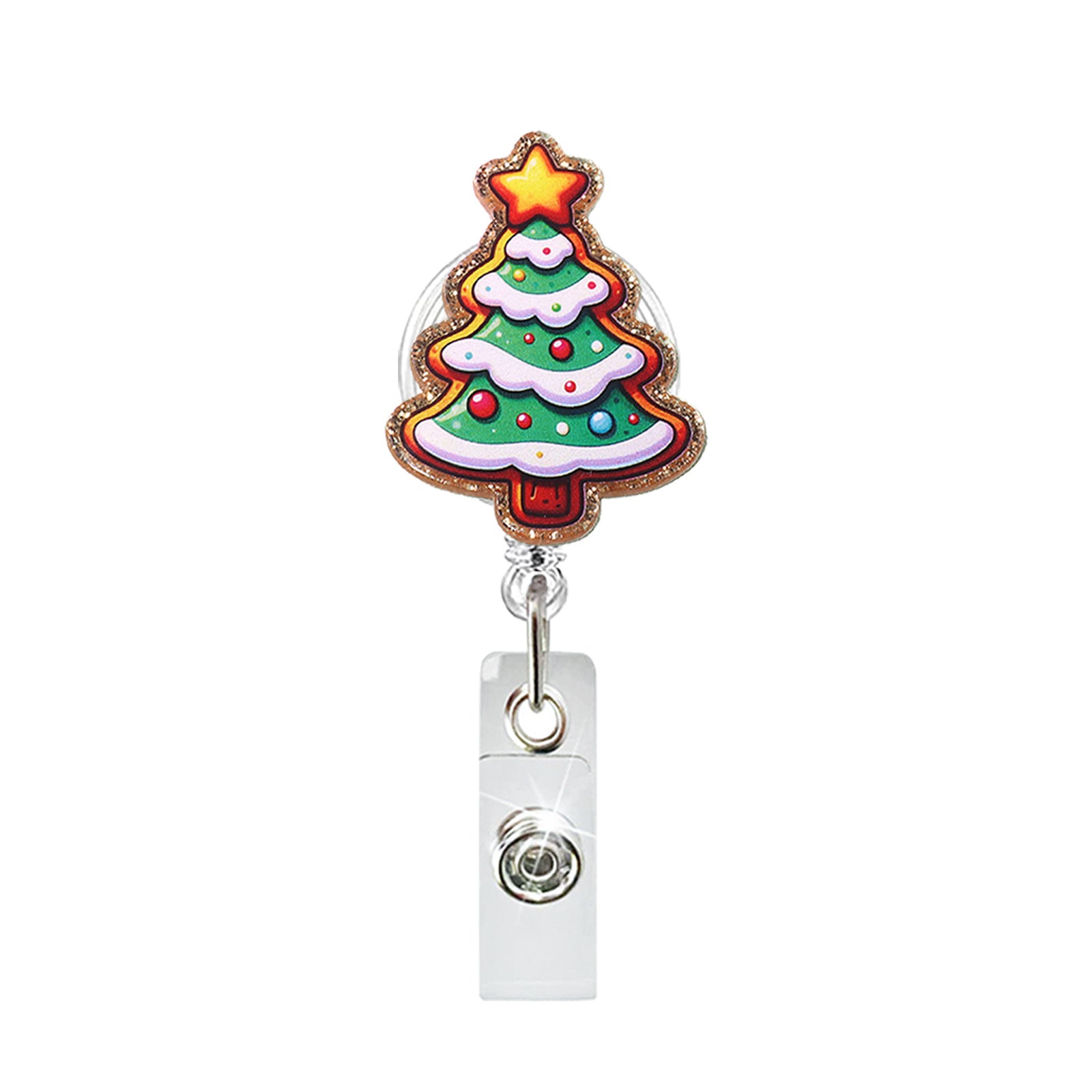 Wholesale Christmas series easy-pull retractable rotating badge
