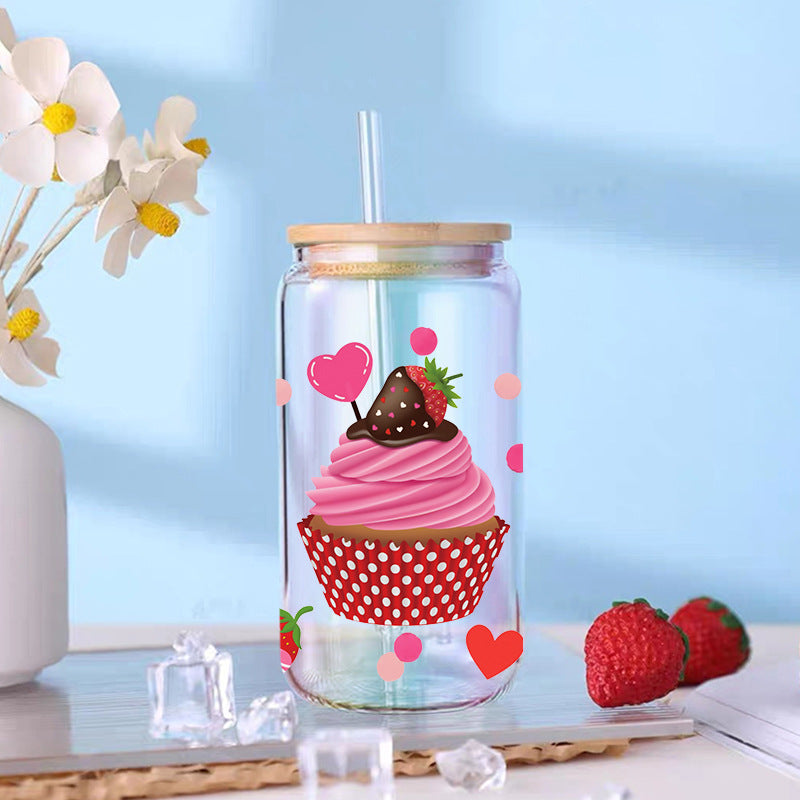 Wholesale Ice cream and french fries beverage 16oz Cup UV DTF Wraps