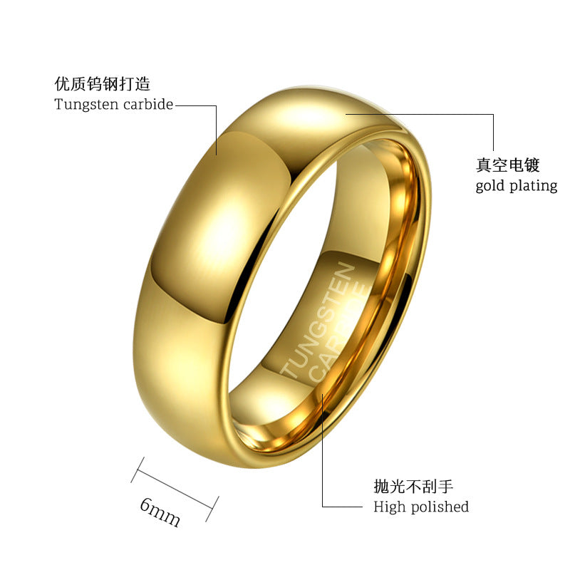 Wholesale Golden Black Gold Pair Index Finger Tungsten Steel Ring Single Tail Ring