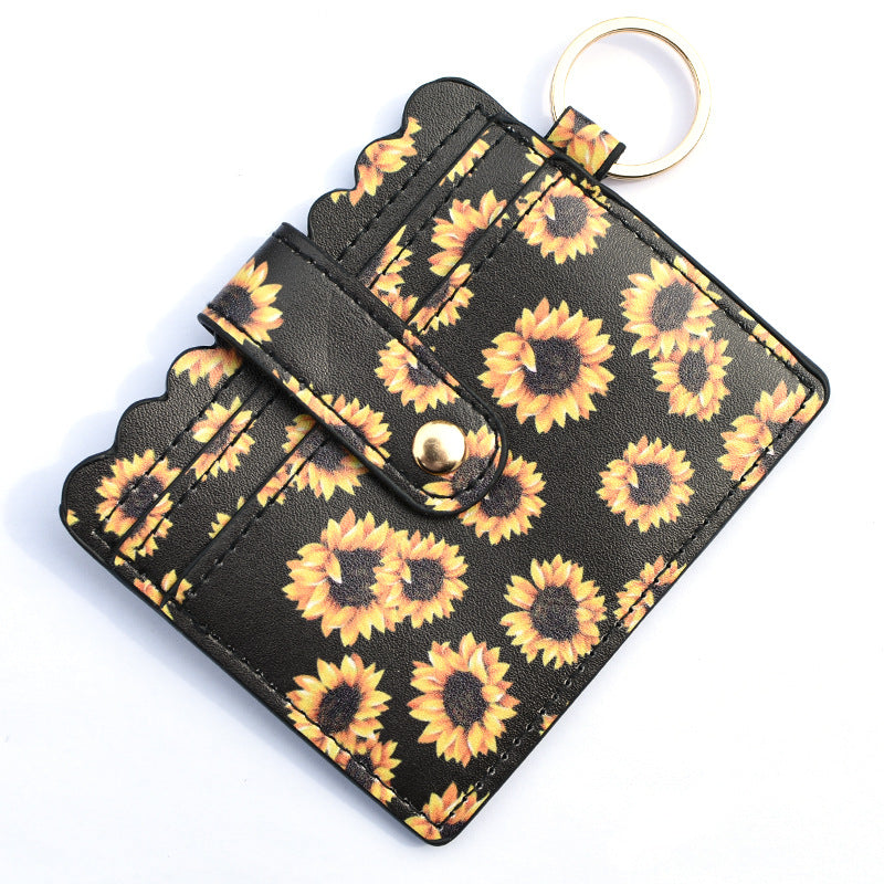 Wholesale PU Leather Leopard Purse Keychain