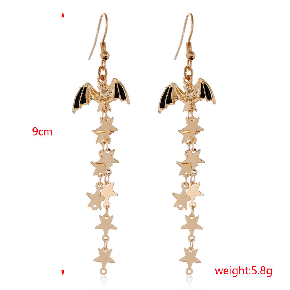 Wholesale Halloween Funny Personality Skull Spider Dripping Oil Earrings