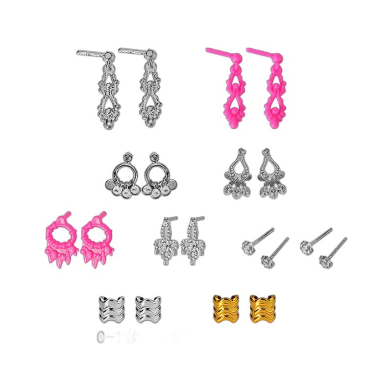 Wholesale 11-Inch Doll Fashion Accessories Electric Plated Crown Necklace Earrings Bracelet Drop Earrings Doll Dressing up Princess Toy