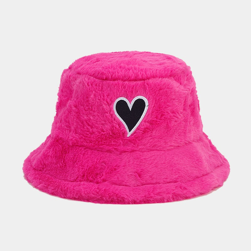 Wholesale Love Patch Bucket Hat Plush Hat