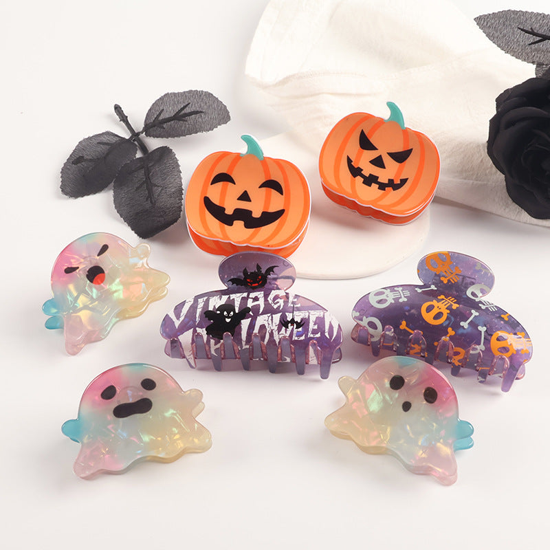 Wholesale Dark Style PVC Pumpkin Ghost Shark Claw Hair Clip  Creative Hair Accessory For Resale