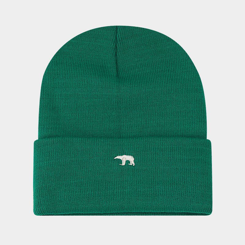 Wholesale Bear Embroidery Thickened Warm Winter Woolen Knitted Hat