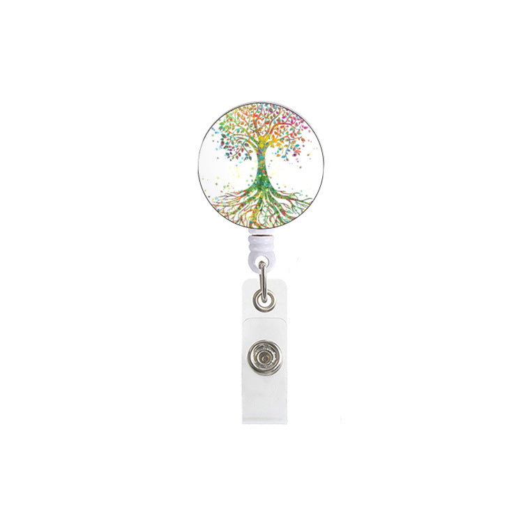 Wholesale Badge Reels ABS Tree of Life Retractable Keychain
