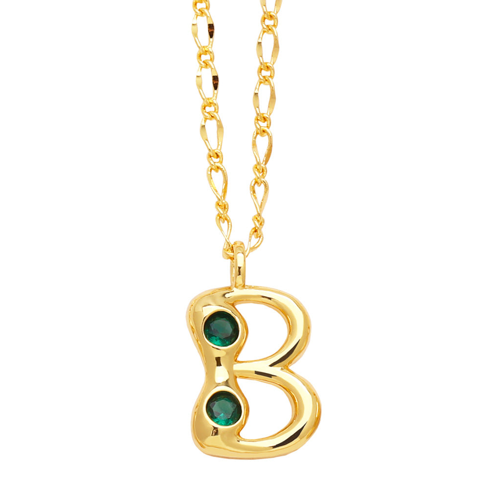 Wholesale 26 English Letters Gold Plated Necklace