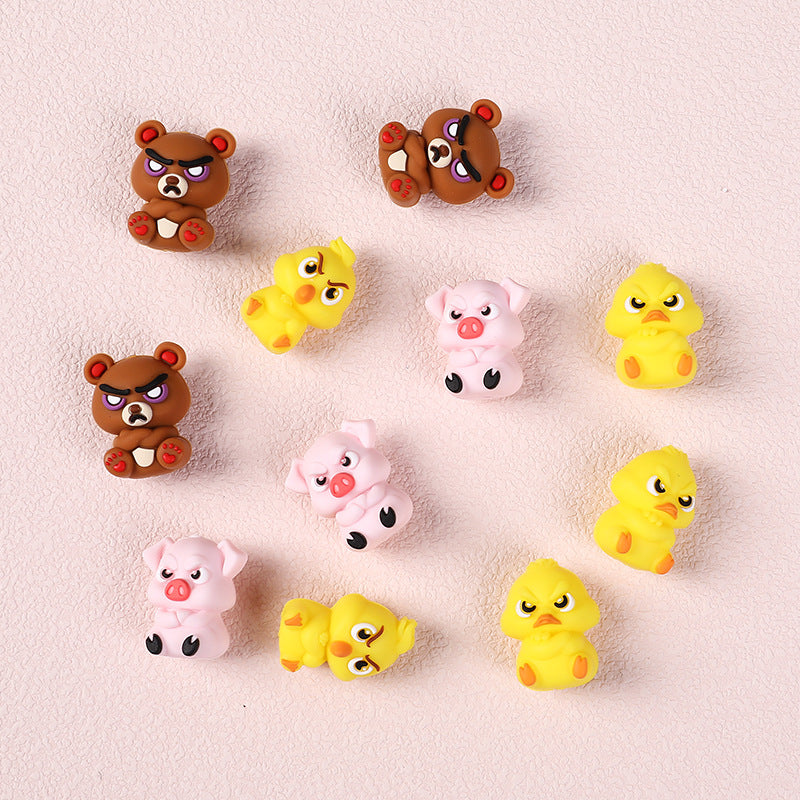 Wholesale Cute Animal 3D Silicone Children's DIY Food Grade Toy Bear Dropping Beads